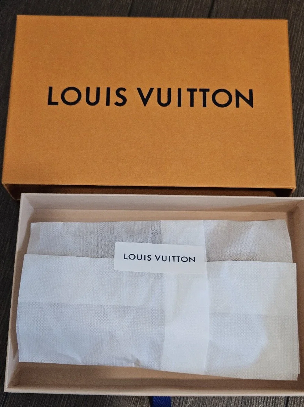 Louis Vuitton Vachetta Leather Luggage Tag + Handle Keeper Set w/ Box Vintage
